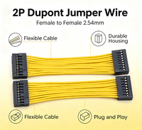 Kabel Harness Dupont OEM 20Pin 2.54mm Berinsulasi untuk Pengembangan Prototipe Elektronik
