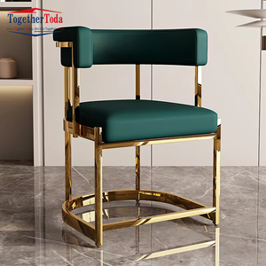 Silla de Bar Moderna con Respaldo, Silla de Bar de Estilo Nórdico, Taburete Alto de Lujo, Silla de Recepción para Mostrador - Product Image 4