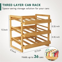 Étagère à roulettes 3 niveaux en bambou pour canettes, organisateur mobile de snacks et boissons, étagère de rangement de table pour cuisine et salon, vente en gros, personnalisable