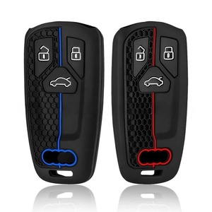 Prix de gros pour les housses de clés en silicone souple à motif nid d'abeille pour <span class=keywords><strong>Audi</strong></span> <span class=keywords><strong>TT</strong></span> <span class=keywords><strong>RS</strong></span> A4 A5 SQ7 2017-2019 à 3 boutons - Product Image 2