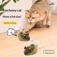 Jouet pour chat en peluche en forme de souris couineuse, à induction vocale intelligente, interactif pour chaton, pour l'auto-entretenue, jouet d'Halloween pour animaux de compagnie