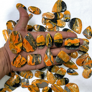 Cabochon de Jaspe Abeille Naturel, Pierre Précieuse Libre de Haute Qualité, Forme Ovale Poire, Polie, pour la Fabrication de Bijoux - Product Image 2