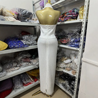 Robe longue moulante dos nu à cristaux pour femme, robe de soirée sexy