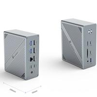 Station d'accueil USB-C 13-en-1 en alliage d'aluminium, triple écran 4K60Hz DP, Ethernet RJ45 2.5G, lecteur de carte SD, USB3.2 10Gbps, charge PD