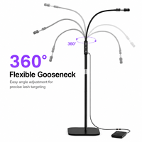 Lampe UV professionnelle 1-5W pour extensions de cils, support réglable sur pied, outil de beauté, contrôle tactile, séchage rapide, silicone et plastique