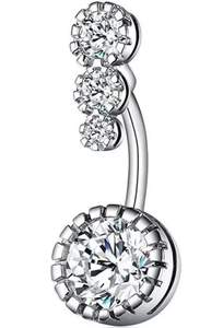 Bijoux de piercing de nombril personnalisés avec barre en acier chirurgical et breloques pendantes personnalisées pour femmes - Product Image 2