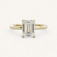 Bague de fiançailles solitaire à quatre griffes en émeraude 3 carats, diamant de laboratoire cultivé, en or massif 14K/18K, certifiée IGI CVD/HPHT, personnalisable