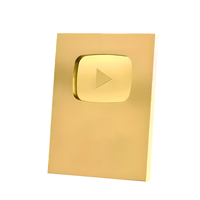 Générique Personnalisable YT Play Button/Playbutton pour les créateurs Subscriber Award Milestone Plaque