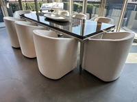 Ensemble de salle à manger de style moderne et léger, nouveau design, table et chaises en bois et métal de luxe pour restaurant, ensembles de meubles en bois personnalisés