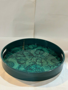 Handmade Lacquer <b>Tray</b> Glossy Finish Round Wooden Serving <b>Tray</b> For Ottoman Coffee <b>Table</b> Decorative <b>Bed</b> <b>Tray</b> For Home And Office - Product Image 6