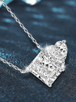 Amour-coeur forme bijoux D couleur 925 argent Sterling princesse coupe Moissanite pendentif collier pour femmes griffe réglage