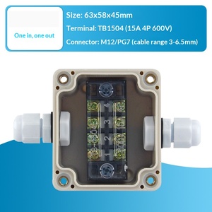 63x58x45mm <b>Waterproof</b> Junction <b>Box</b> One-in-one-out 15A Terminal Block PG7 Cable Gland Enclosure Terminal <b>box</b> - Product Image 2