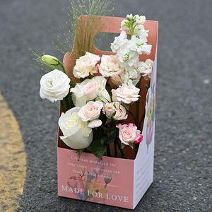 Caja de Regalo de Cartón Blanco Portátil con Estampado Dorado <span class=keywords><strong>para</strong></span> Arreglos Florales, Material <span class=keywords><strong>para</strong></span> Manualidades, Estilo Diosa - Product Image 3