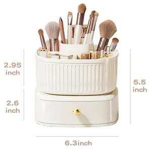 360 Graden Licht Luxe Roterende Borstelhouder Briefpapier Stand Draaibare Desktop Cosmetische Lippenstift Houder Organizer