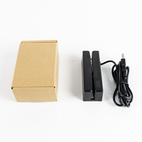 Pembaca Kartu Magnetik Ganda 3 Jalur EFFON MSR98 Antarmuka USB Khusus Gesek Dua Arah POS/ATM Akses Kartu Plastik ABS