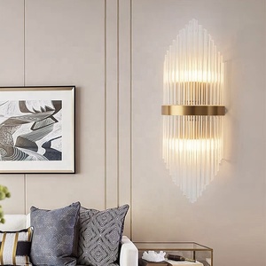 <span class=keywords><strong>Applique</strong></span> murale moderne dorée en verre cristal, produit de luxe, style européen, lampe de chevet, éclairage d'intérieur, lumière blanche, pour une entrée - Product Image 2