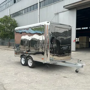 Chariot à pizza carré standard allemand, chariot à hot-dogs personnalisé en acier inoxydable, chariot à desserts au chocolat, remorque de camping, camion de nourriture mobile - Product Image 3
