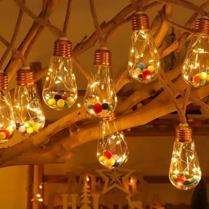 Guirlande solaire rétro extérieure à 16 LED avec ampoules S17 et douilles E26 en corde de chanvre pour patio, jardin, Noël, fêtes et mariages - Product Image 2