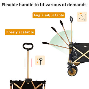 Chariot à main pliable, cadre en acier léger et portable, durable, facile à ranger, voyage en plein air, pique-nique, pêche, shopping - Product Image 4