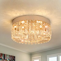 Plafonnier LED moderne en cristal de style nordique pour salon, chambre, salle à manger, cuisine, hall d'entrée, couloir - Entrepôt allemand