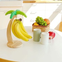 Support suspendu créatif en bambou pour bananes, décoration de table basse, base de présentation verticale pour fruits, support de rangement en bois massif