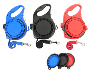 Portable 3-in-1 Multifunctional <b>Dog</b> <b>Leash</b> with Built-in Water Bottle & Waste Bag Dispenser, 124cm Nylon, Collapsible Bowl - Product Image 1