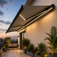 Auvent de terrasse électrique télécommandé rétractable en aluminium à cassette intégrale pour terrasse, jardin, protection contre les intempéries
