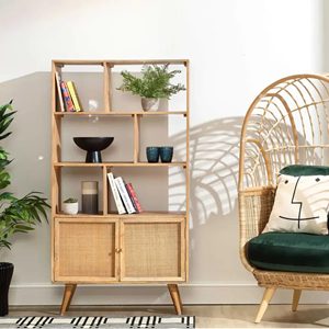 Elegant Designer Wooden Bookshelf for Office Library Contemporary <b>Solid</b> <b>Wood</b> Storage Unit for Home Study Room Office Library - Product Image 1