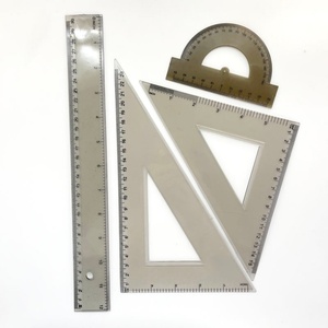 Precio al por mayor: Juego de 4 reglas, transportador y esquinas graduadas para uso escolar - Product Image 6
