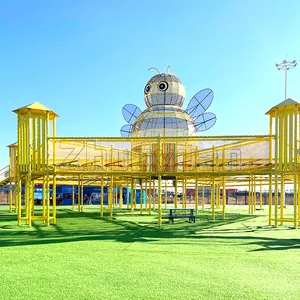 Équipement de terrain de jeu extérieur pour enfants Manèges attrayants Cours de corde souple Parc de trampoline commercial