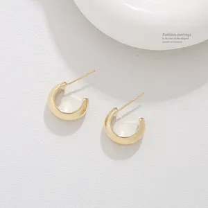 Boucles d'oreilles simples en métal 925 argent pur haut de gamme Niche Twist mode boucles d'oreilles lumière luxe Niche boucles d'oreilles argent aiguille femmes - Product Image 4
