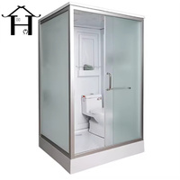 Toilettes préfabriquées portables à structure en acier durable, design moderne, écologiques, panneaux sandwich, installation facile, pour camping et parcs extérieurs