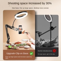 Anneau lumineux LED cantilever de 10 pouces de haute qualité avec support de téléphone, température de couleur réglable, CRI élevé Ra>95 pour l'éclairage TikTok