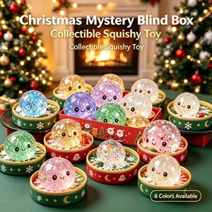 Wholesale <b>Christmas</b> Dumpling Squishy Toy Blind <b>Box</b>, Glitter Stress Relief Squeeze Balls <b>Christmas</b> Squishy Toys - Product Image 3