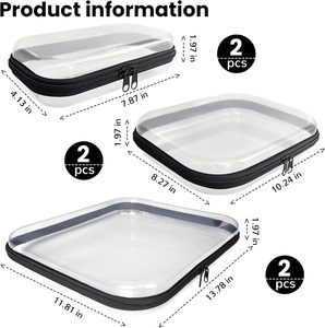 Sac de rangement portable de voyage en PVC transparent avec fermeture éclair, personnalisable avec logo, pour blocs de construction, puzzles, cosmétiques et maquillage – Vente en gros - Product Image 2