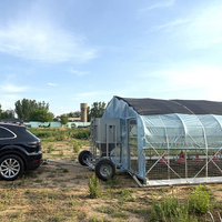 Poulailler mobile 15x5m avec roues, en acier galvanisé à chaud, grand espace, système d'alimentation automatique, équipement d'élevage avicole