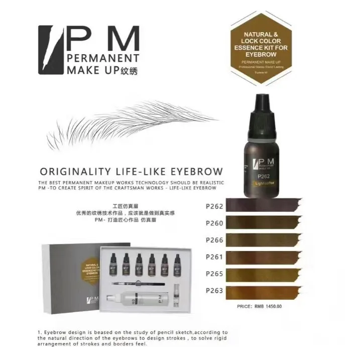 Goochie PM-maquillaje Orgánico permanente para cejas, labios, cabello, cuero cabelludo, micropigmentación, pigmento de microblading, el mejor kit de tinta de tatuaje de colores