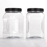Bocaux portatifs de qualité alimentaire 1,5 L avec étiquette personnalisée pour le stockage des céréales Vente en gros de bocaux transparents vides en PET pour noix avec bouchon