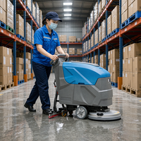 Autolaveuse autoportée facile à utiliser avec panneau simplifié, machine de nettoyage de sols commerciale et industrielle pour entrepôts et centres commerciaux