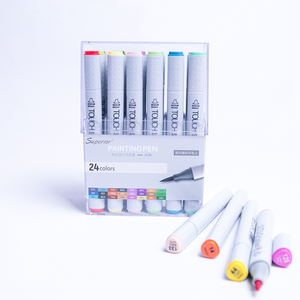 Marqueurs à brosse douce, 6/<span class=keywords><strong>12</strong></span>/24/36/40/60/80/168 couleurs, à base d'alcool, pour dessin et croquis, à double pointe, stylo - Product Image 1