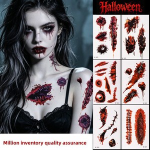 Pegatinas de <span class=keywords><strong>tatuajes</strong></span> de Halloween, pegatinas de cicatrices de <span class=keywords><strong>tatuajes</strong></span> simulados, pegatinas de <span class=keywords><strong>tatuajes</strong></span> impermeables para cuerpo y cara con simulación de cuchillos - Product Image 4