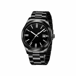 Reloj de Cuarzo para Hombre, Caja de 40 mm, Bisel Estriado, Esfera con Efecto Rayos de Sol, Visualización de Fecha, Correa de Acero Inoxidable, Resistente al Agua, Estilo Casual de Negocios - Product Image 2