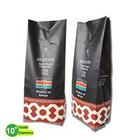 Sachet en aluminium à fond plat pour café et thé, avec fermeture éclair, en Mylar, pour l'emballage de grains de café biologiques de qualité alimentaire, avec logo personnalisé