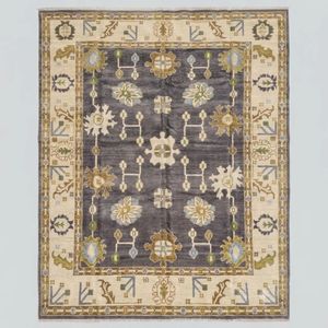 Tapis turc vintage noué à la main de qualité supérieure, design abstrait moderne, tapis contemporain en laine pour salon, couloir, chambre à coucher - Product Image 1