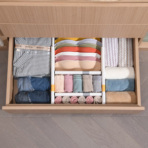 Séparateurs <span class=keywords><strong>de</strong></span> tiroir extensibles et ajustables en plastique blanc pour vêtements, sous-vêtements et cuisine - Product Image 3