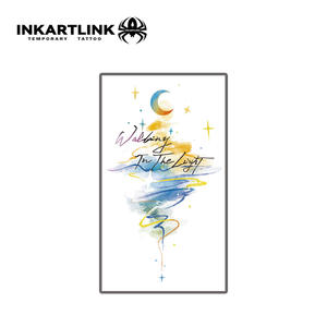 <span class=keywords><strong>Tatouage</strong></span> temporaire aquarelle Lune et <span class=keywords><strong>Étoile</strong></span>, Citation 'Marcher dans la lumière', Art corporel pour femmes, Vente en gros, <span class=keywords><strong>Tatouage</strong></span> factice imperméable en vrac - Product Image 3