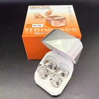 Écouteurs sans fil TWS NE 18S à conception ouverte, avec transducteur annulaire en cuivre de 10 mm, style clip d'oreille floral tendance pour femmes