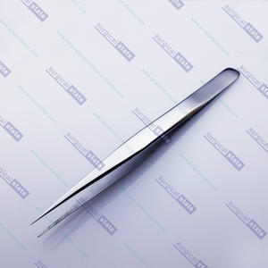 Pince à épiler pour extensions de cils en acier inoxydable, pointe droite, durable, avec logo et emballage personnalisés - Product Image 2