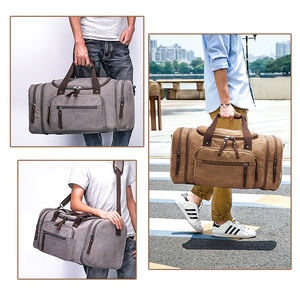 Personnalisé 16 oz Toile Voyage Sac Faible QUANTITÉ MINIMALE DE COMMANDE En Gros Grande Capacité Homme Sport Duffle Fourre-Tout Vintage Sac de Sport En Plein Air Pour Hommes - Product Image 2