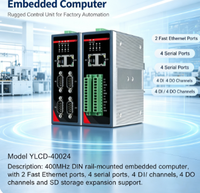 Ordinateur industriel embarqué compact Intel I3 sans ventilateur, monté sur rail VESA PCDIN, en aluminium, haute stabilité, en stock